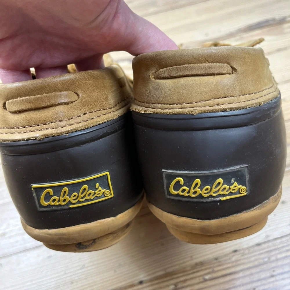 Cabelas Men 9D Thinsulate Insulated Duck Shoe Leather Rubber Moccasin waterproof